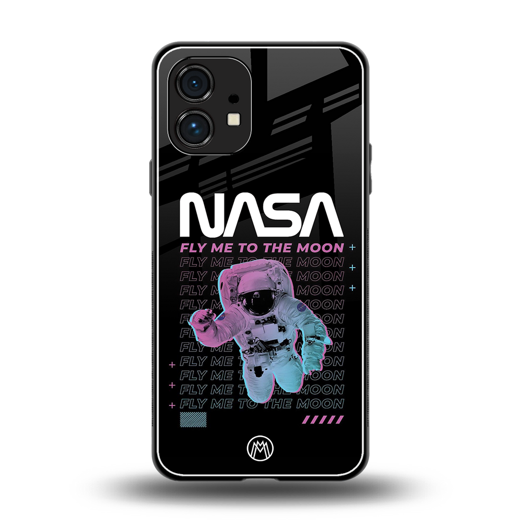 fly me to the moon back phone cover | glass case for nothing phone 1