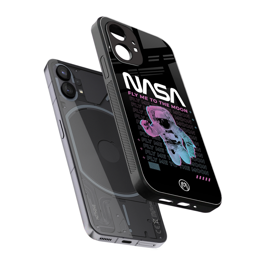 fly me to the moon back phone cover | glass case for nothing phone 1