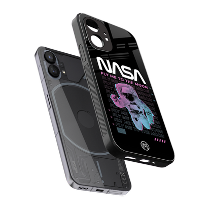 fly me to the moon back phone cover | glass case for nothing phone 1