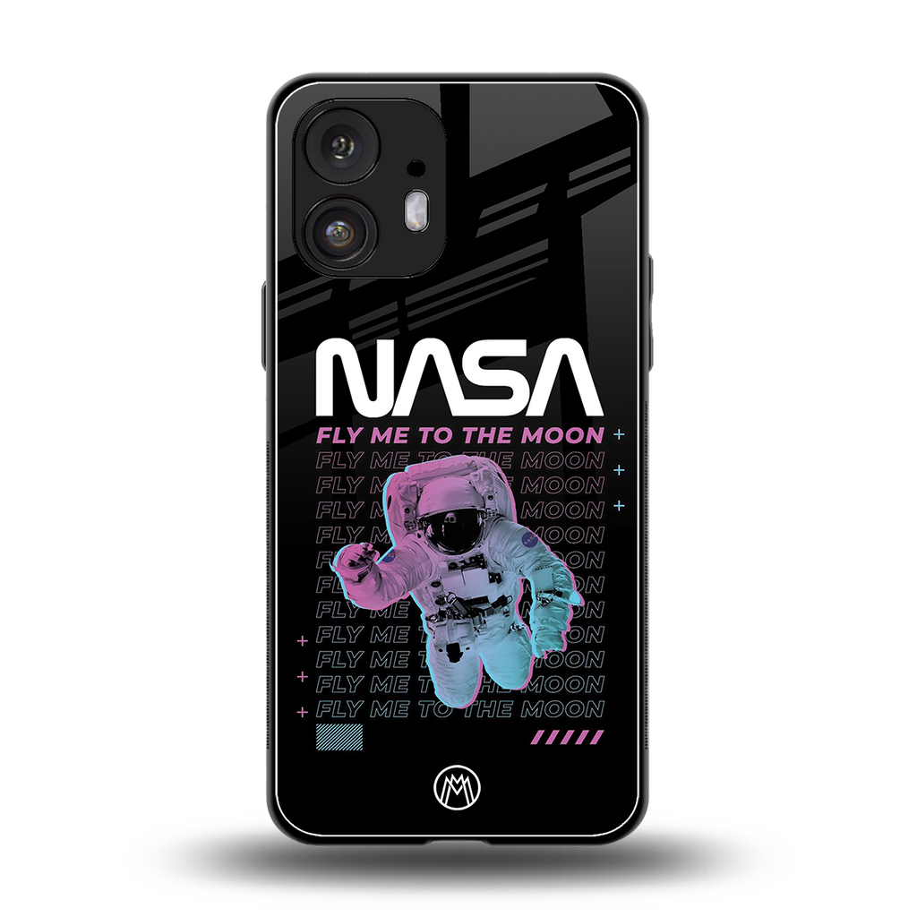 fly me to the moon back phone cover | glass case for nothing phone 2