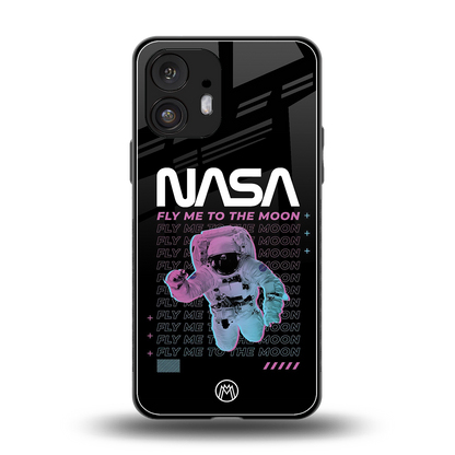 fly me to the moon back phone cover | glass case for nothing phone 2