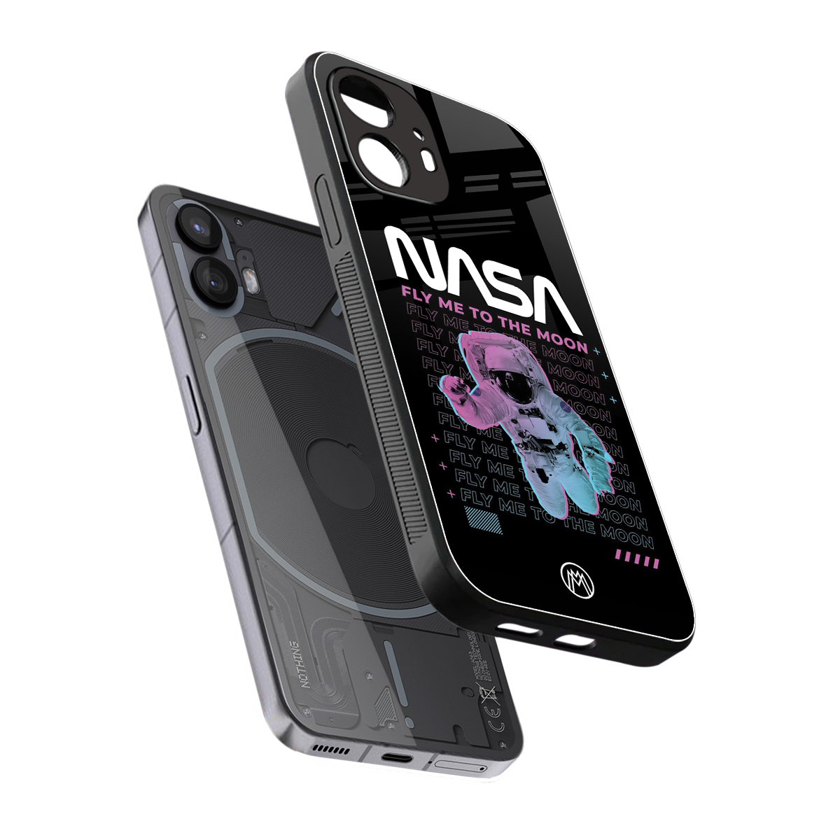 fly me to the moon back phone cover | glass case for nothing phone 2