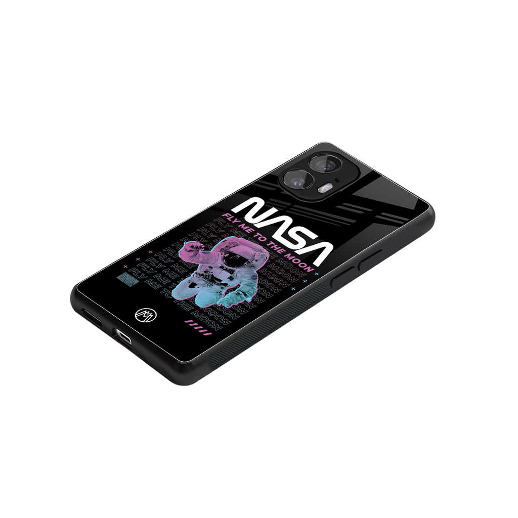 fly me to the moon back phone cover | glass case for nothing phone 2