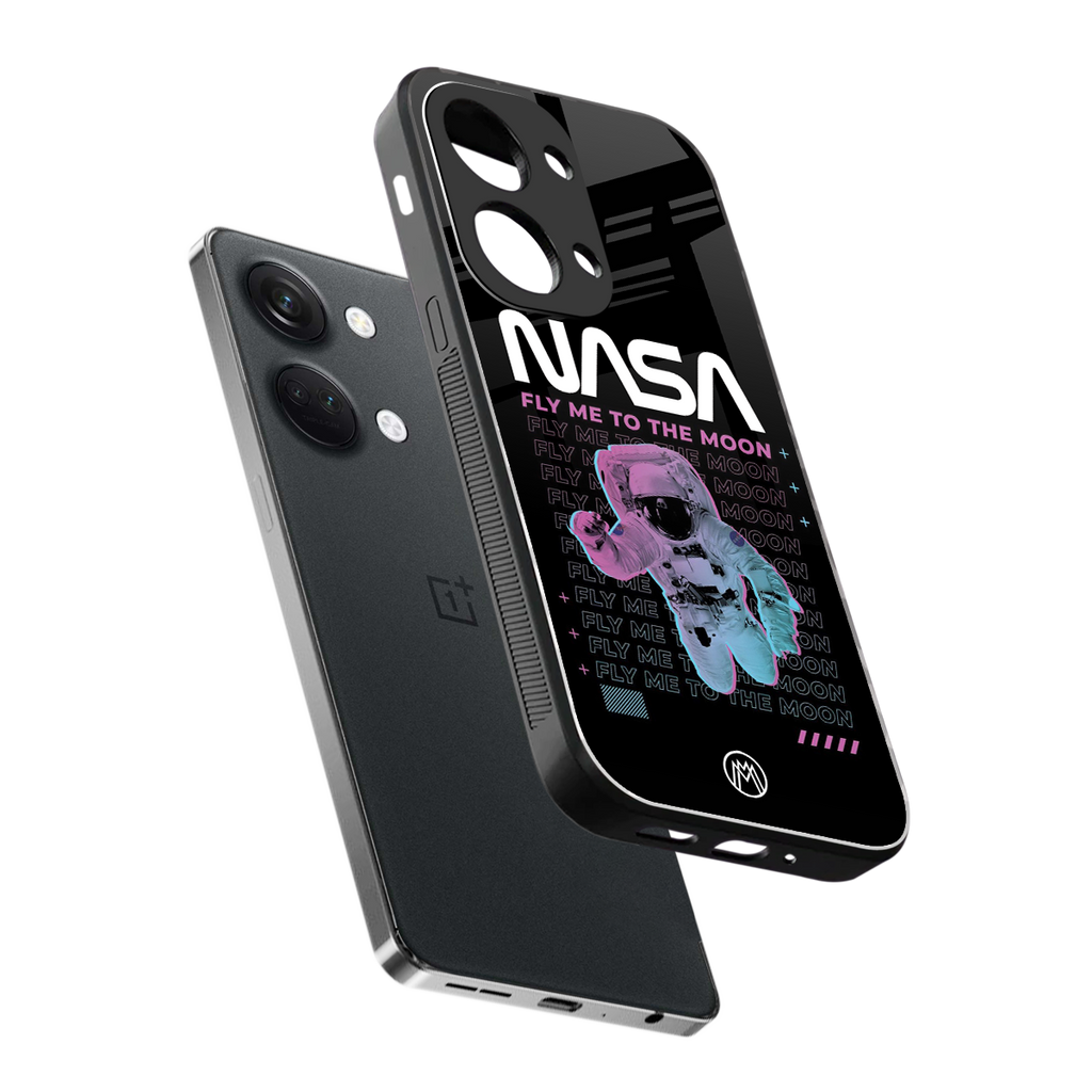 fly me to the moon back phone cover | glass case for oneplus nord 3