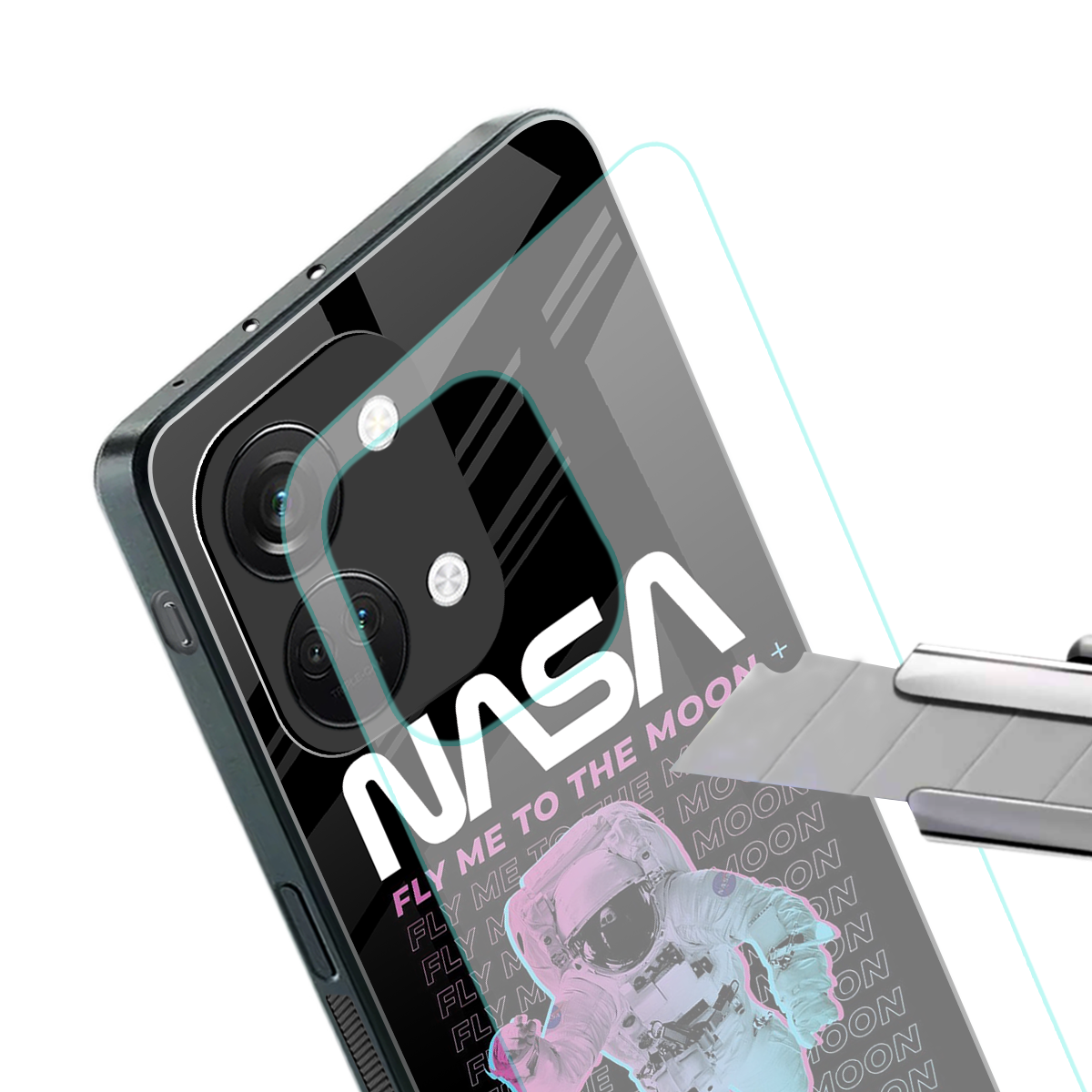 fly me to the moon back phone cover | glass case for oneplus nord 3