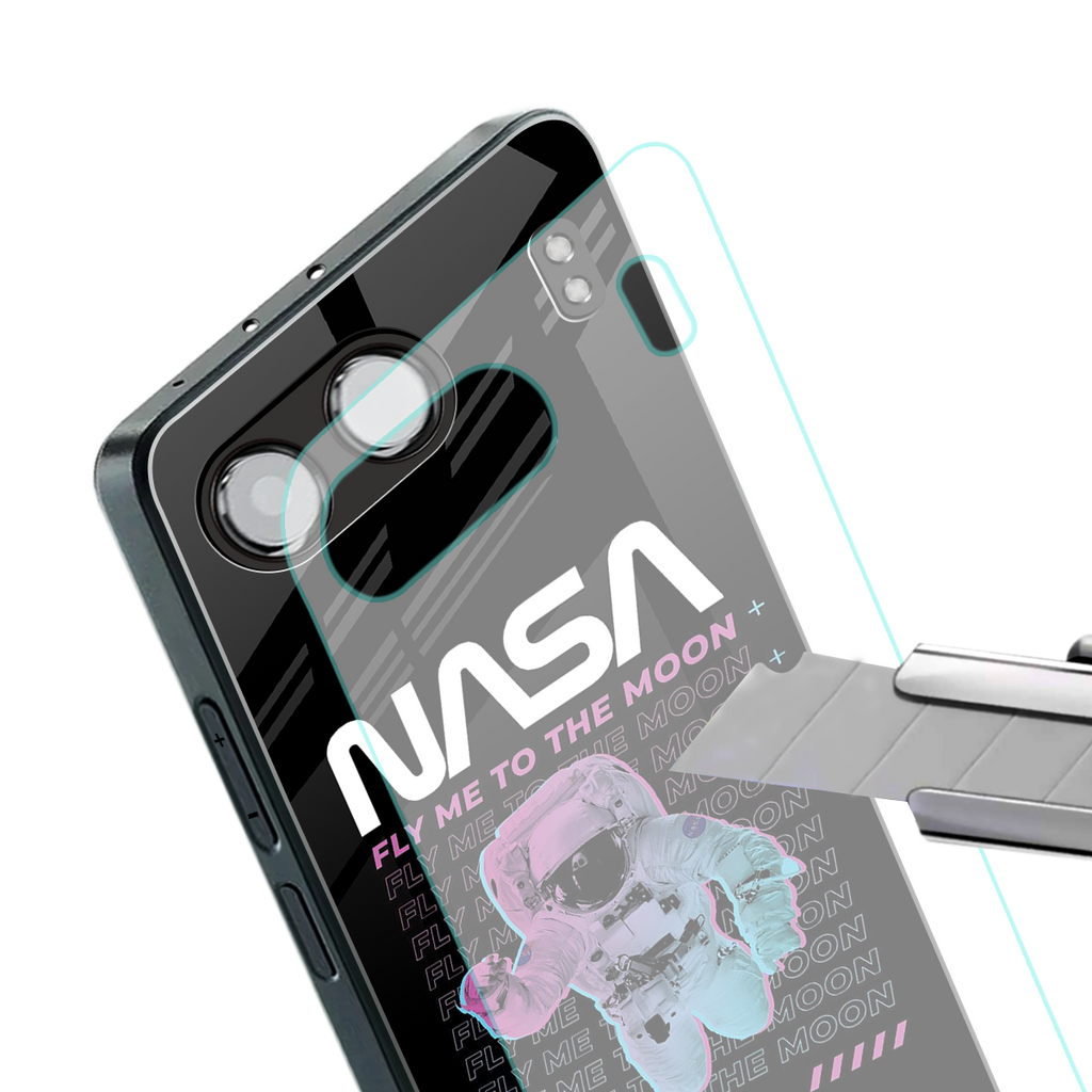 fly me to the moon back phone cover | glass case for oneplus nord 4