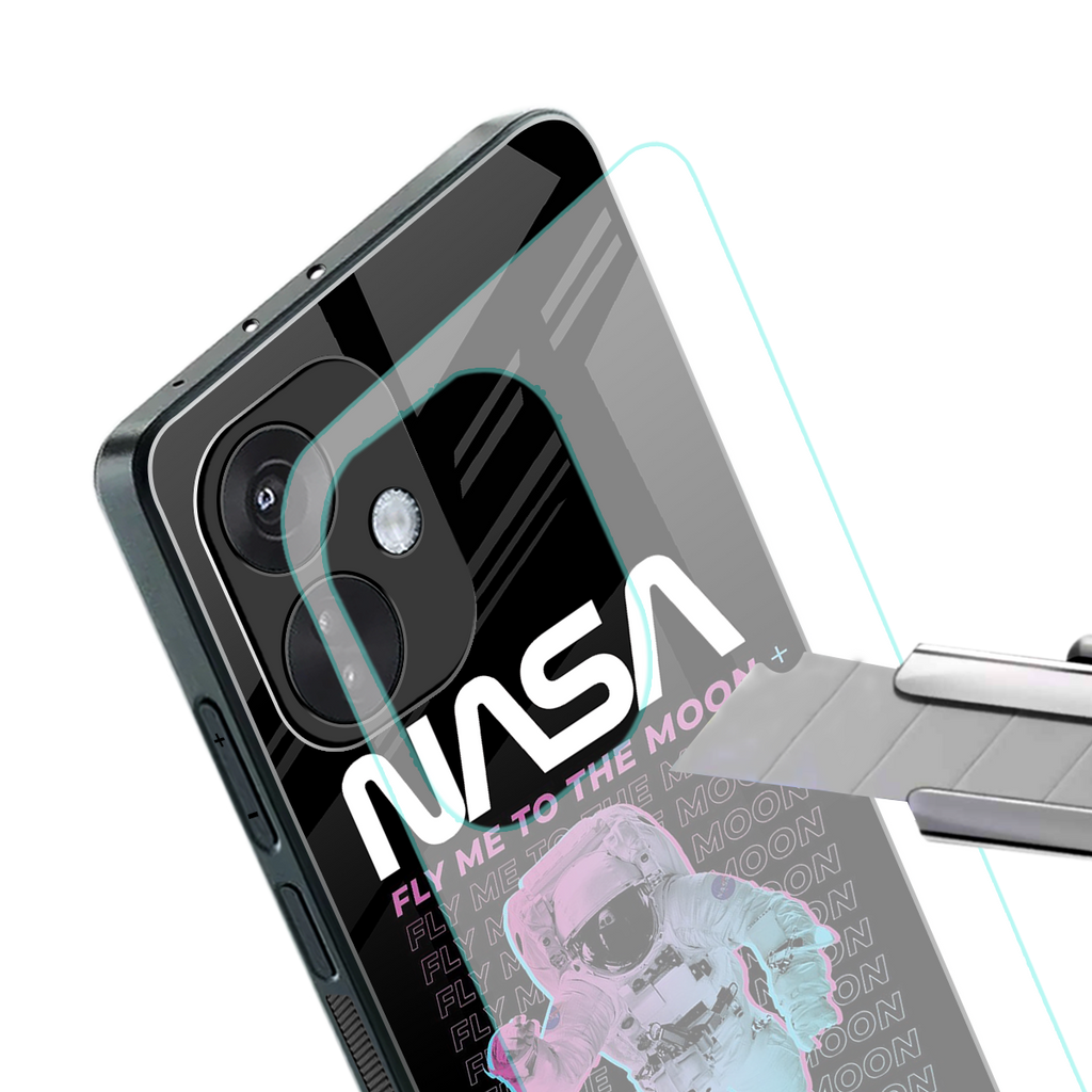 fly me to the moon back phone cover | glass case for oneplus nord ce 3
