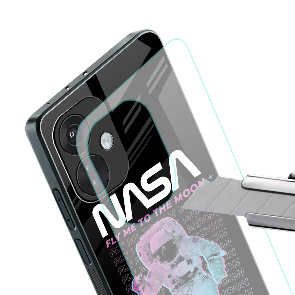 fly me to the moon back phone cover | glass case for oneplus nord ce 3