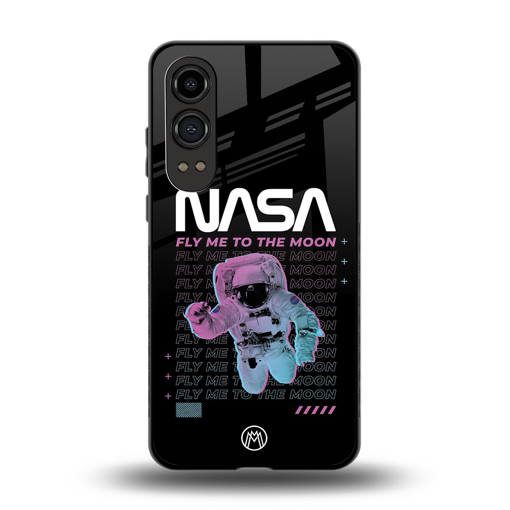 fly me to the moon back phone cover | glass case for oneplus nord ce 4 lite