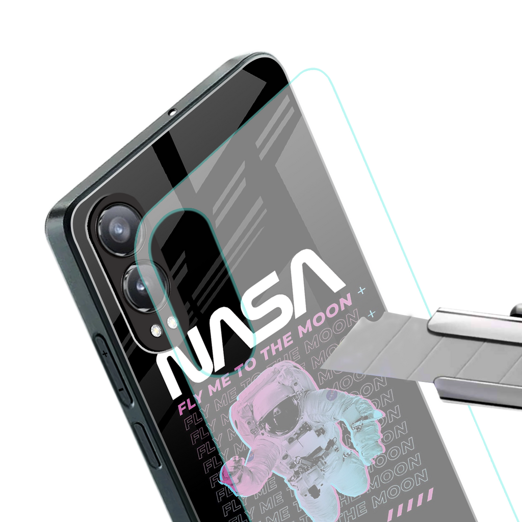 fly me to the moon back phone cover | glass case for oneplus nord ce 4 lite