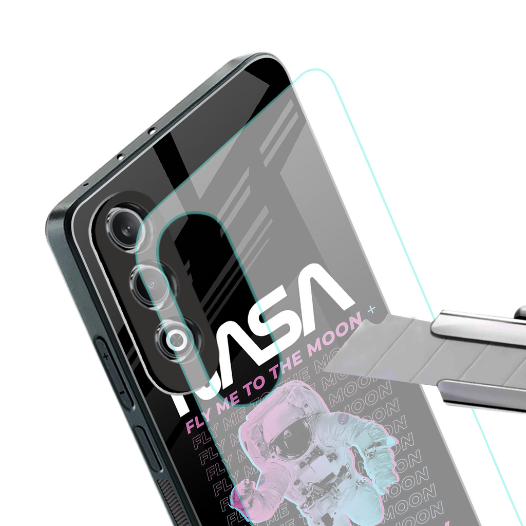 fly me to the moon back phone cover | glass case for oneplus nord ce 4
