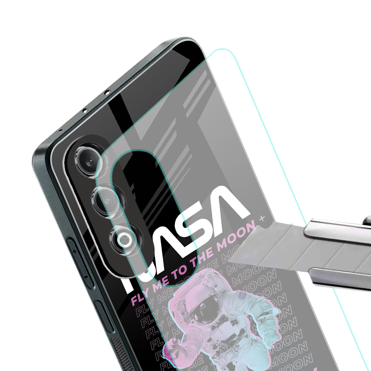 fly me to the moon back phone cover | glass case for oneplus nord ce 4