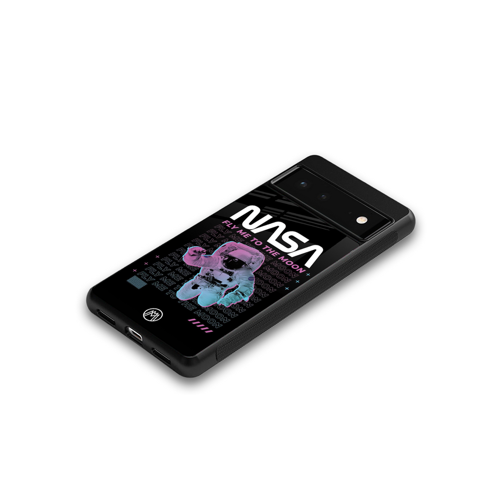 fly me to the moon back phone cover | glass case for Google Pixel 6A