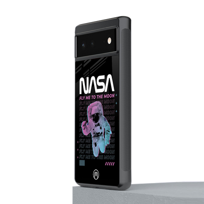 fly me to the moon back phone cover | glass case for Google Pixel 6A