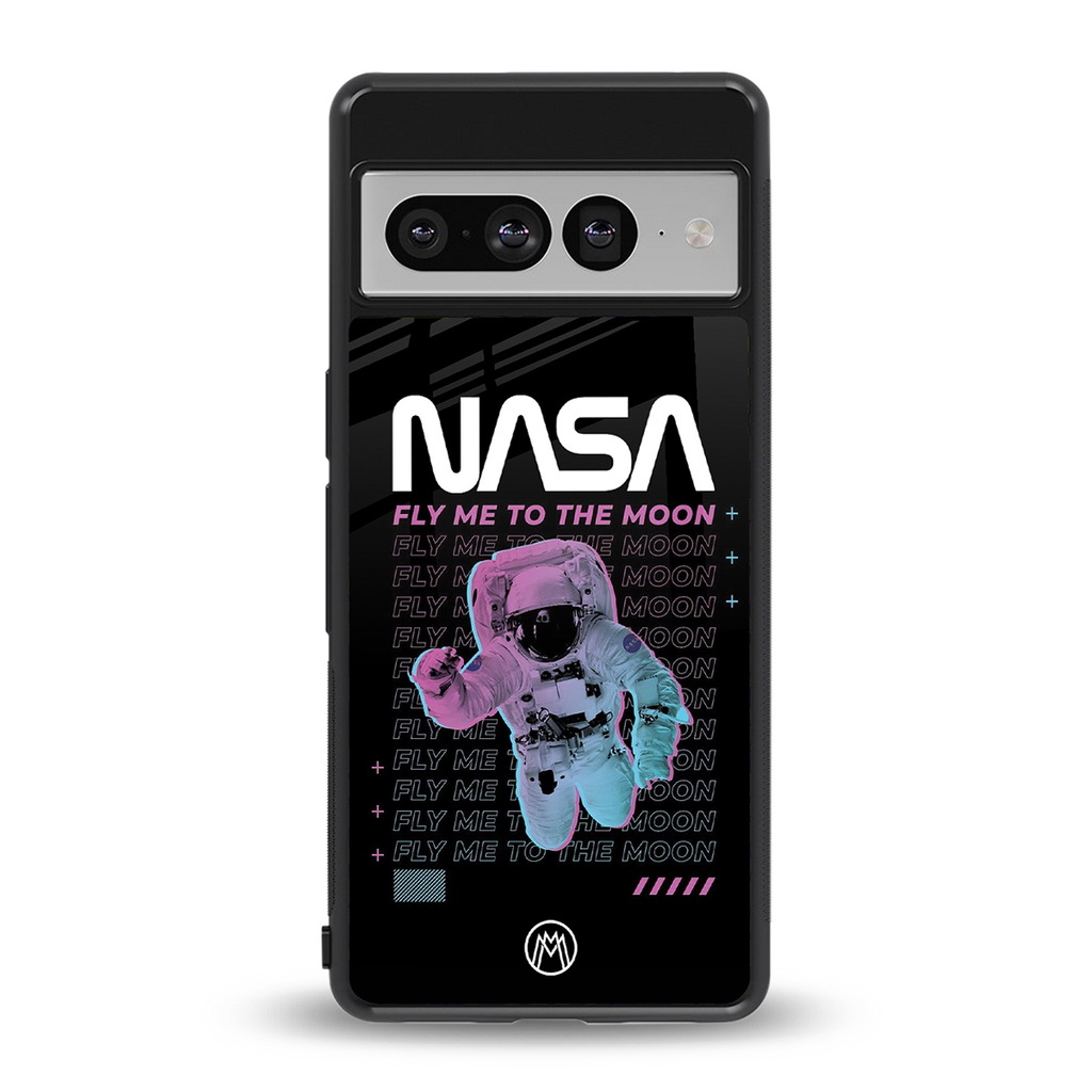 fly me to the moon back phone cover | glass case for google pixel 7 pro