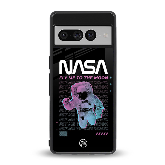fly me to the moon back phone cover | glass case for google pixel 7 pro