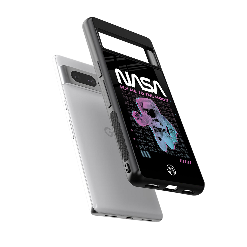 fly me to the moon back phone cover | glass case for google pixel 7 pro