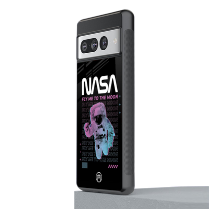 fly me to the moon back phone cover | glass case for google pixel 7 pro