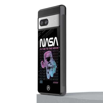 fly me to the moon back phone cover | glass case for Google Pixel 7