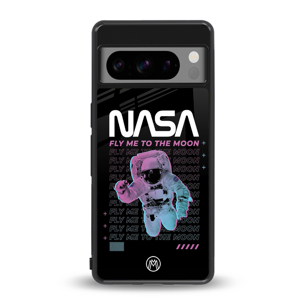 fly me to the moon back phone cover | glass case for google pixel 8 pro