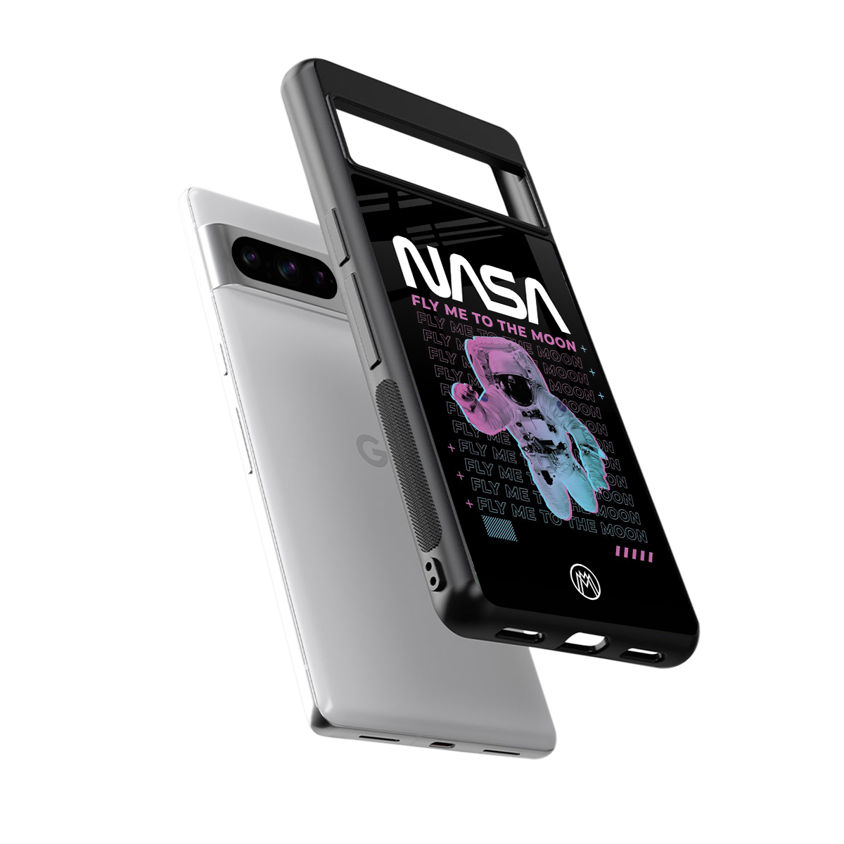 fly me to the moon back phone cover | glass case for google pixel 8 pro