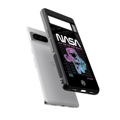 fly me to the moon back phone cover | glass case for google pixel 8 pro