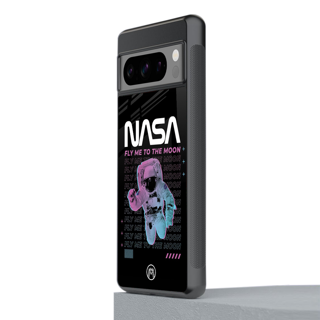 fly me to the moon back phone cover | glass case for google pixel 8 pro