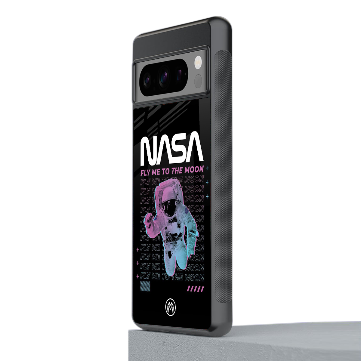 fly me to the moon back phone cover | glass case for google pixel 8 pro