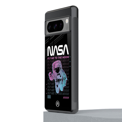 fly me to the moon back phone cover | glass case for google pixel 8 pro