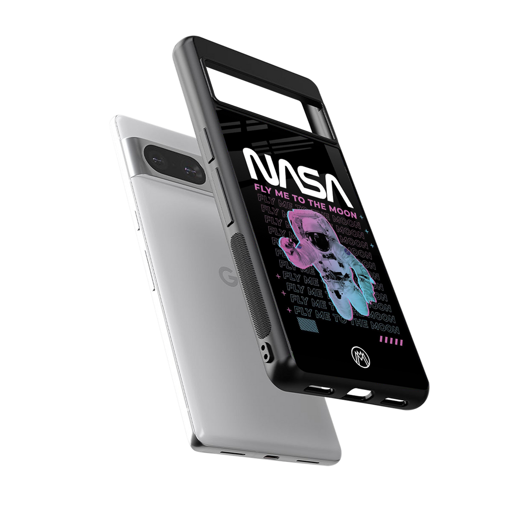 fly me to the moon back phone cover | glass case for Google Pixel 8