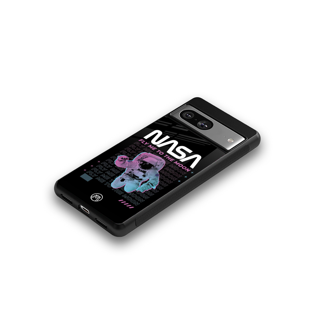 fly me to the moon back phone cover | glass case for Google Pixel 8