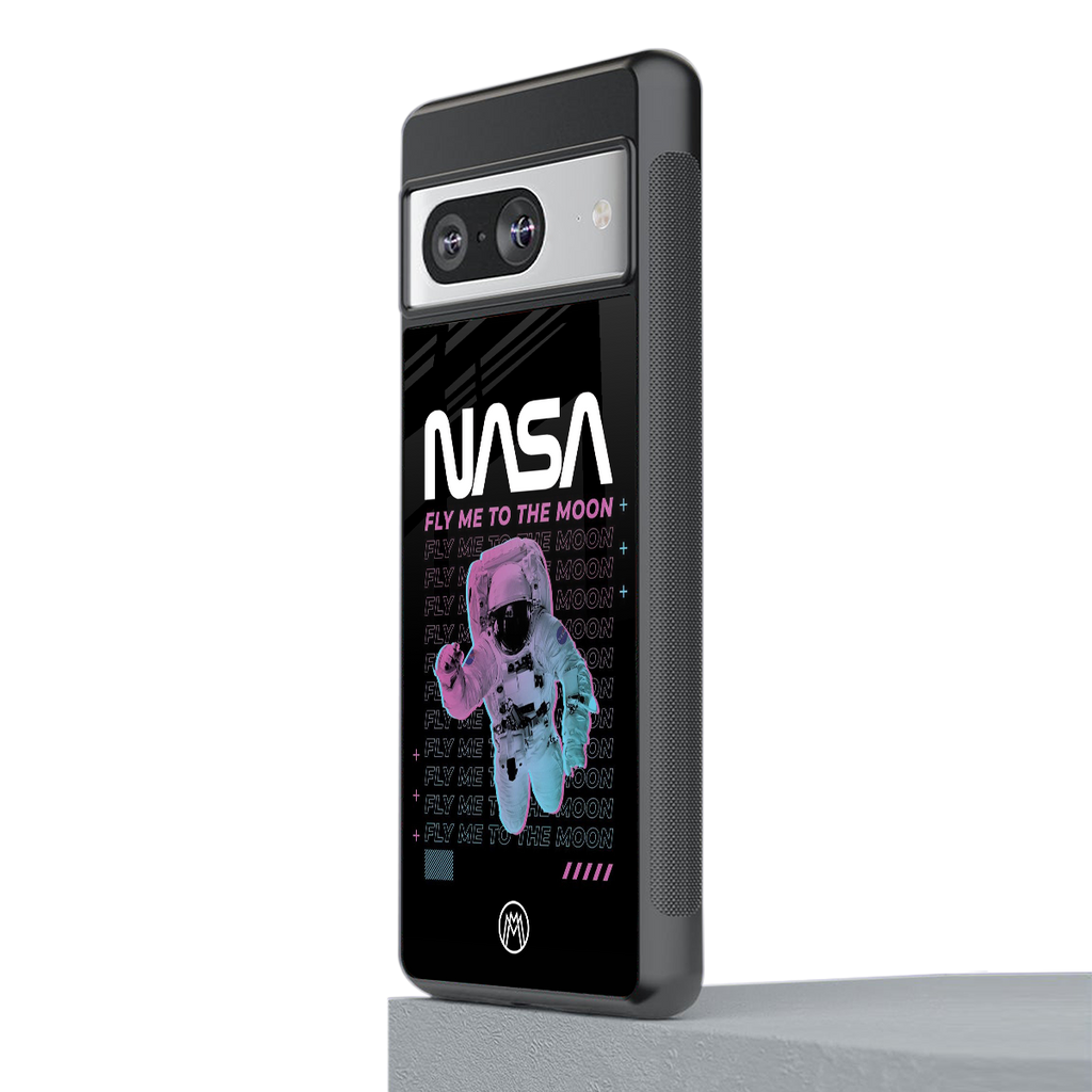 fly me to the moon back phone cover | glass case for Google Pixel 8