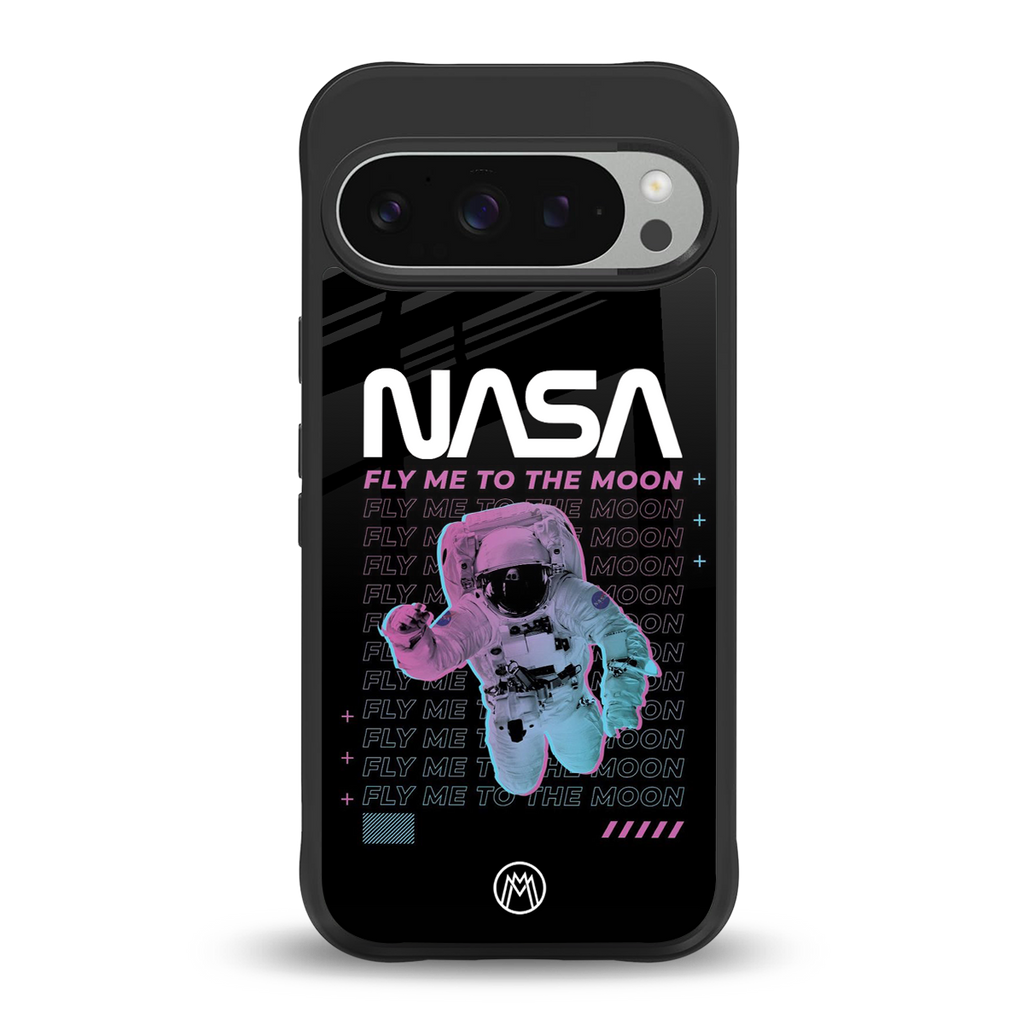 fly me to the moon back phone cover | glass case for google pixel 9 pro