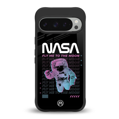 fly me to the moon back phone cover | glass case for google pixel 9 pro