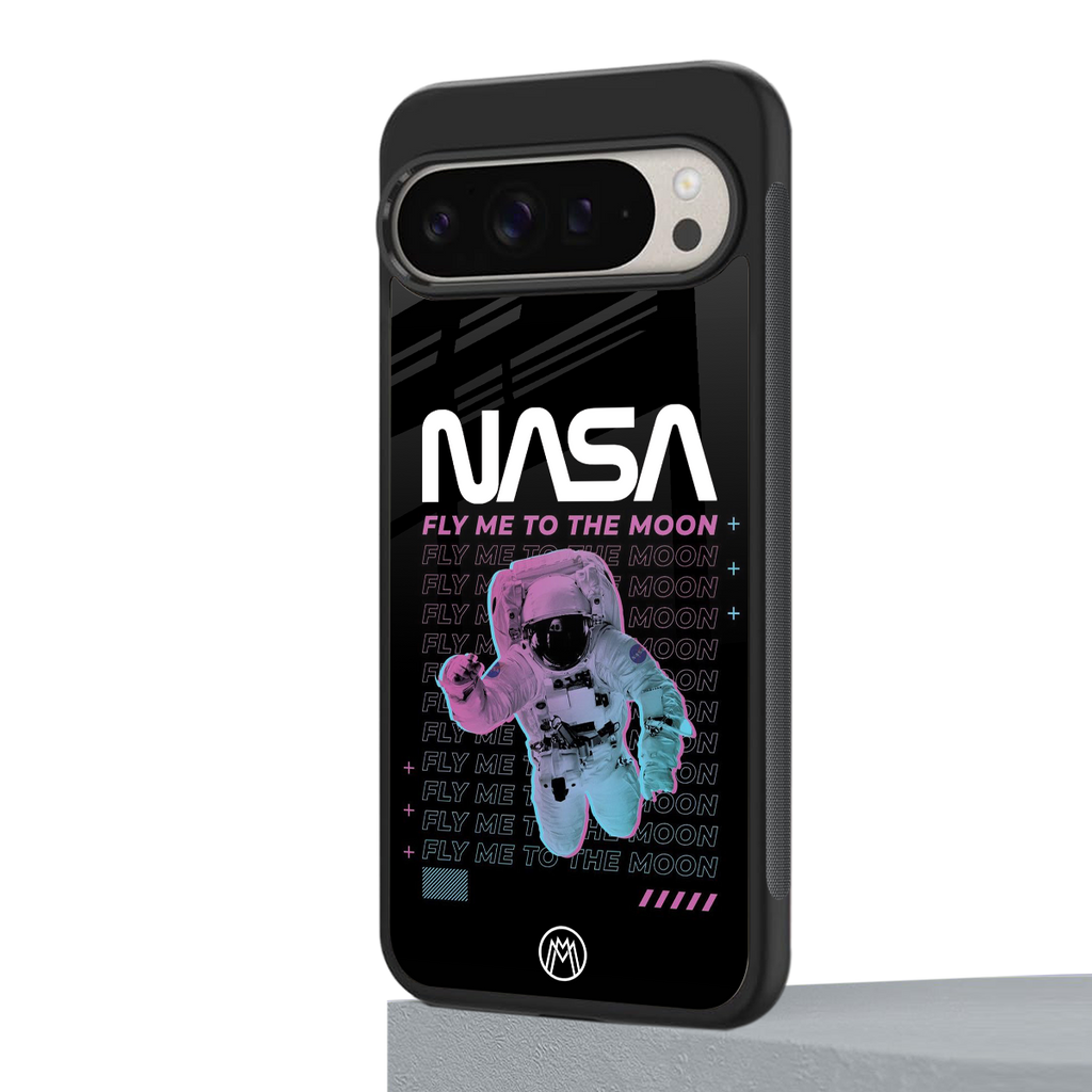 fly me to the moon back phone cover | glass case for google pixel 9 pro