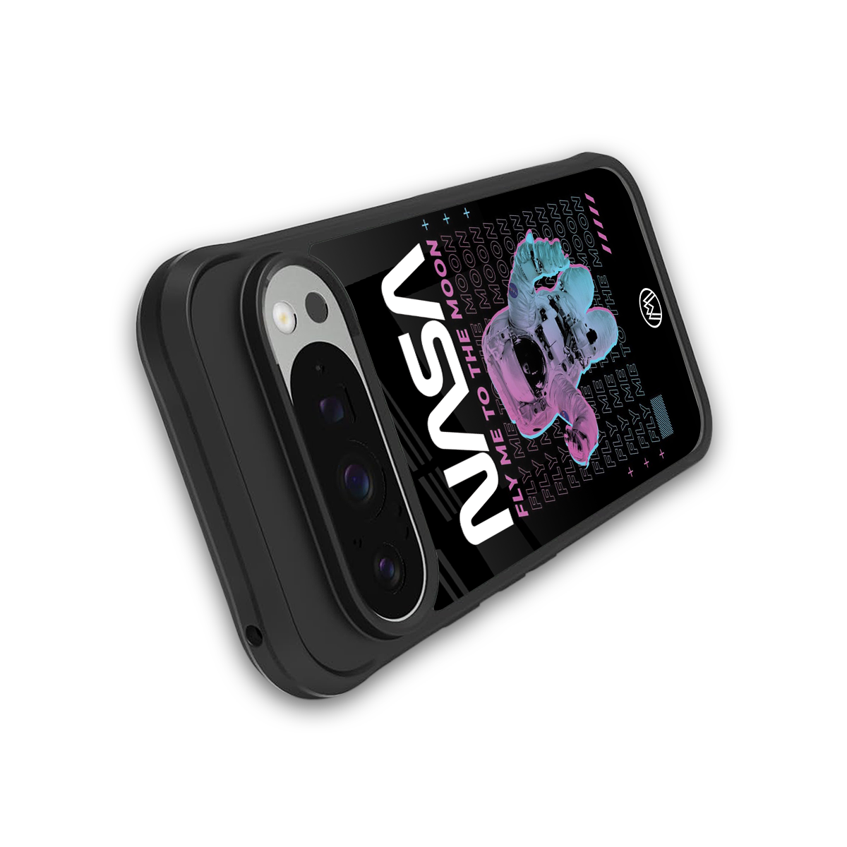 fly me to the moon back phone cover | glass case for google pixel 9 pro