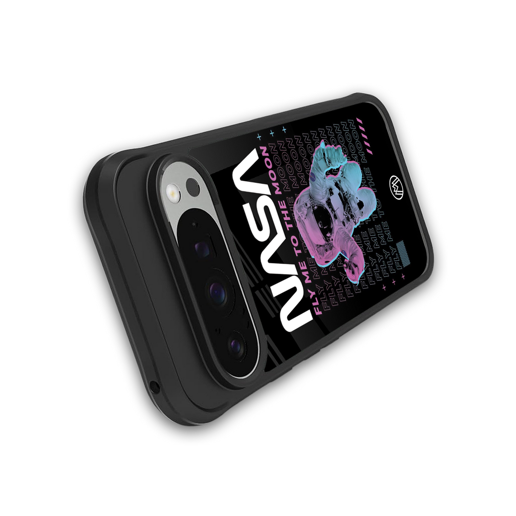 fly me to the moon back phone cover | glass case for google pixel 9 pro xl