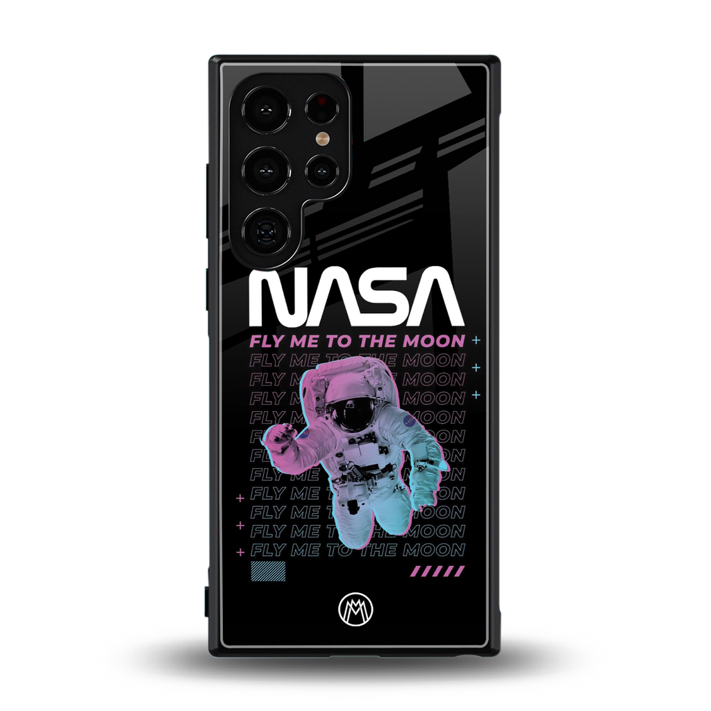 fly me to the moon back phone cover | glass case for samsung galaxy s23 ultra