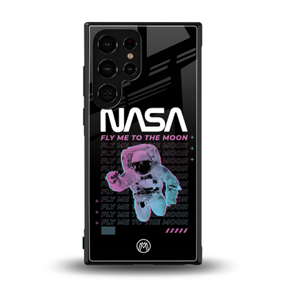 fly me to the moon back phone cover | glass case for samsung galaxy s23 ultra