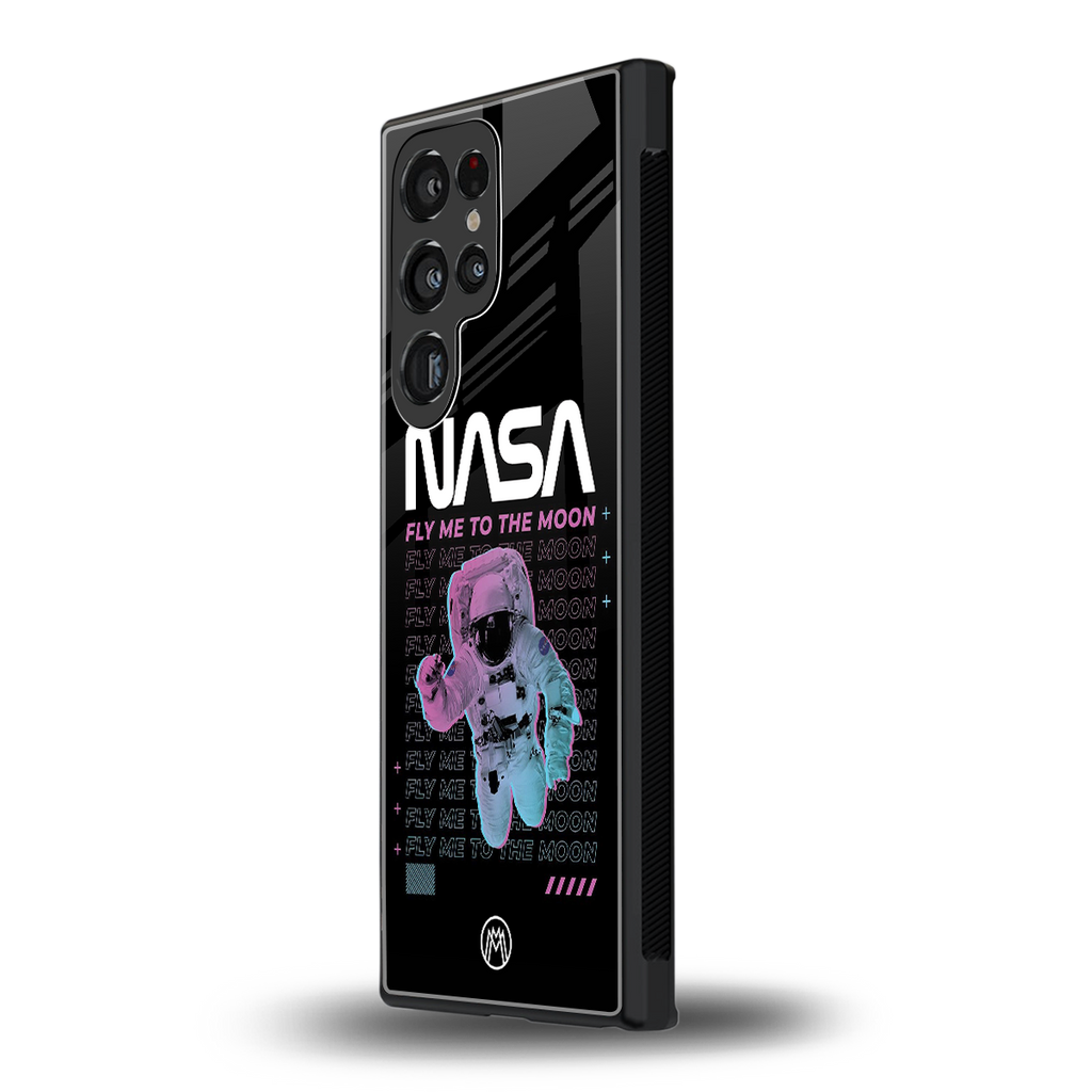 fly me to the moon back phone cover | glass case for samsung galaxy s23 ultra