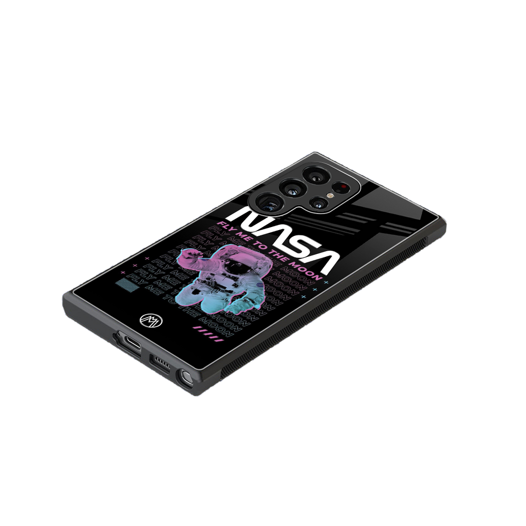 fly me to the moon back phone cover | glass case for samsung galaxy s23 ultra
