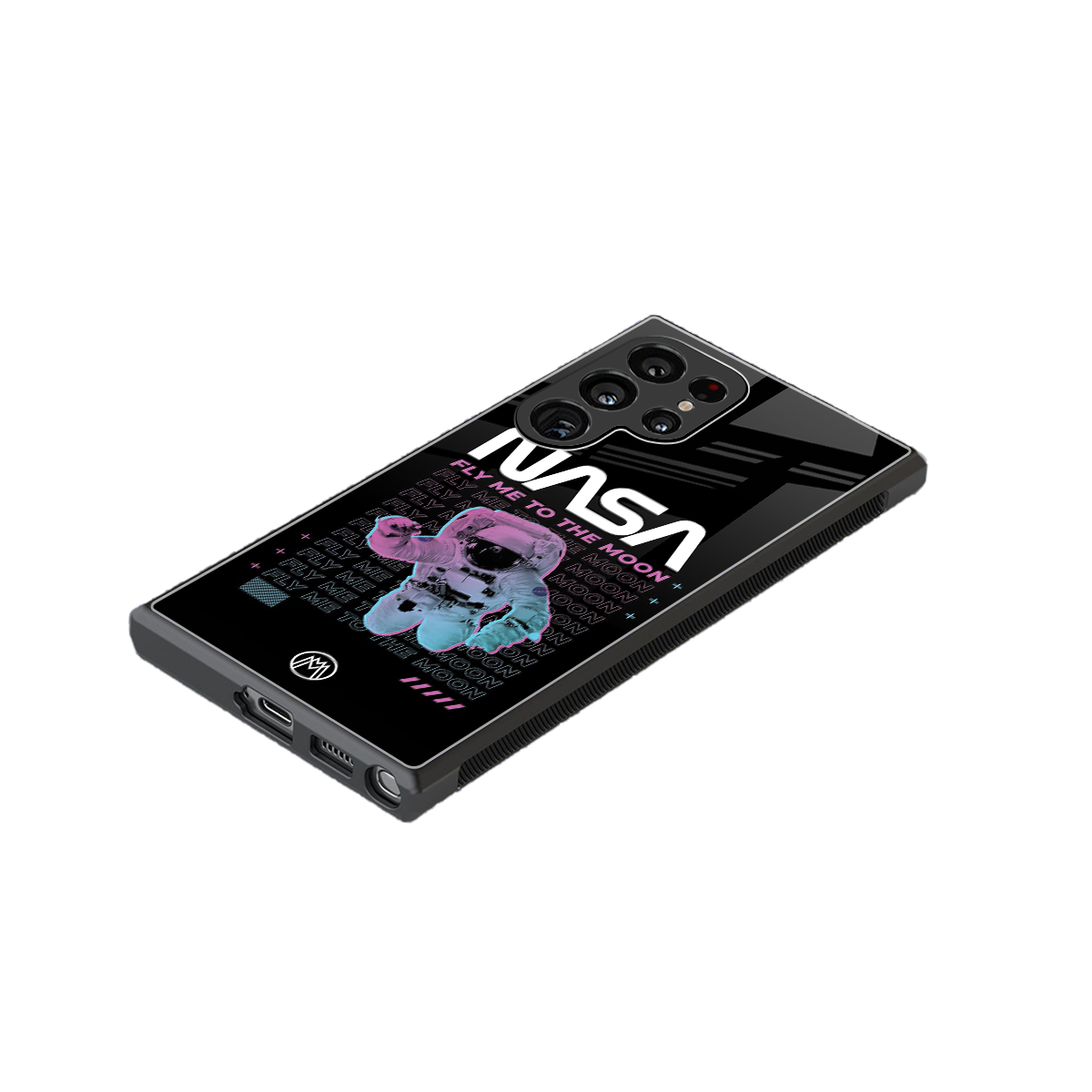 fly me to the moon back phone cover | glass case for samsung galaxy s23 ultra