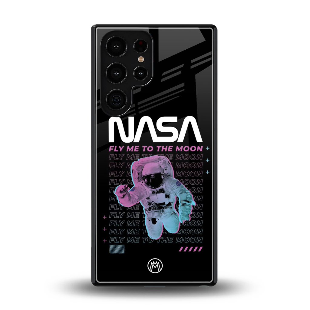 fly me to the moon back phone cover | glass case for samsung galaxy s25 ultra