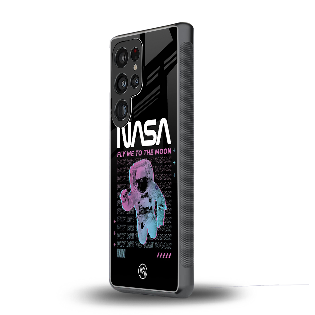 fly me to the moon back phone cover | glass case for samsung galaxy s25 ultra