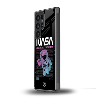 fly me to the moon back phone cover | glass case for samsung galaxy s25 ultra