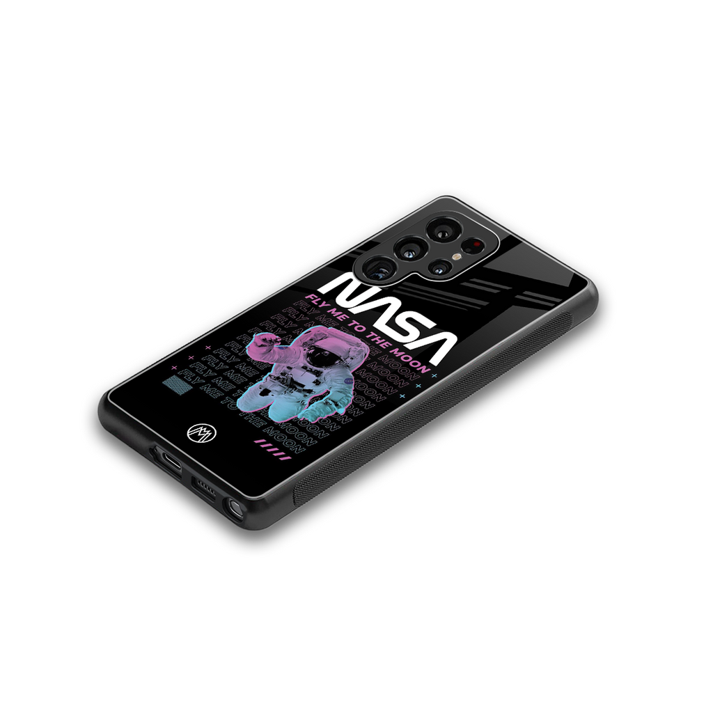 fly me to the moon back phone cover | glass case for samsung galaxy s25 ultra