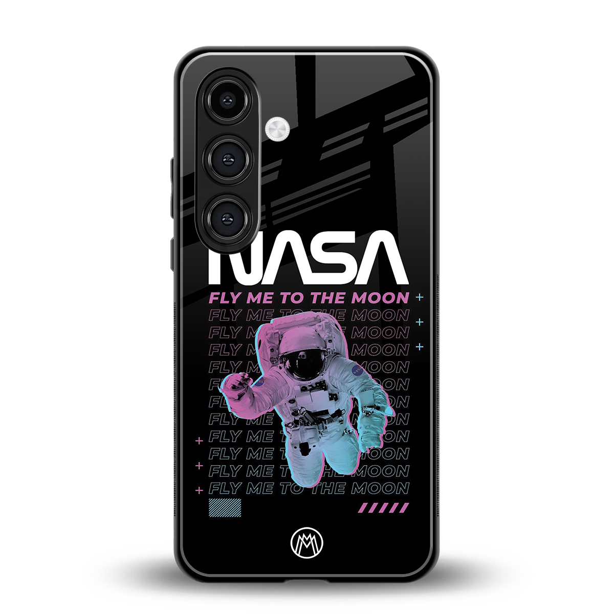 fly me to the moon back phone cover | glass case for samsung galaxy s24 fe
