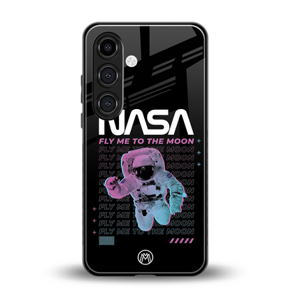 fly me to the moon back phone cover | glass case for samsung galaxy s24 fe