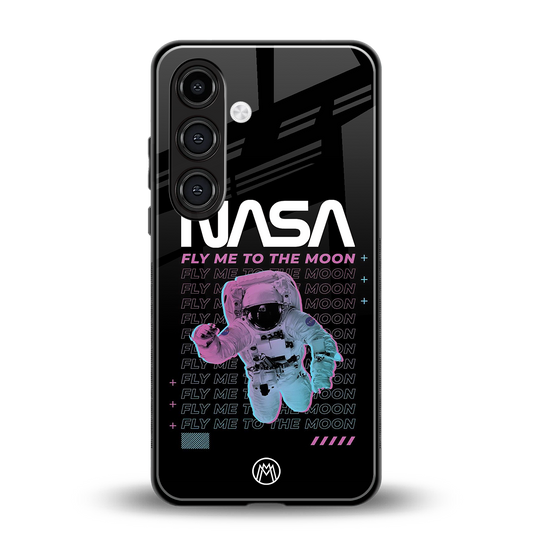fly me to the moon back phone cover | glass case for samsung galaxy s24 fe