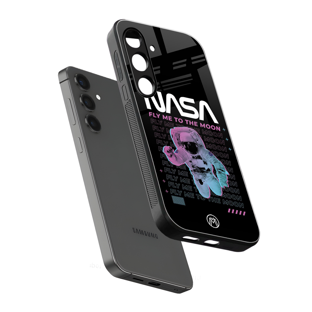 fly me to the moon back phone cover | glass case for samsung galaxy s24